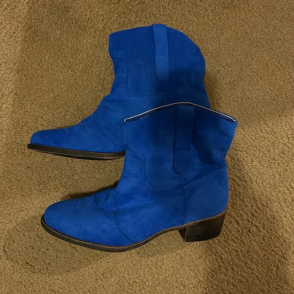 Shoes Royal Blue Booties Poshmark